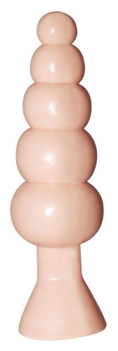 NMC Bendable Butt Rattler - Анальная пробка ёлочка, 20х2-4.5 см (телесный)