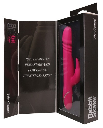 Orion Vibe Couture Rabbit Skater - Многофункциональный вибратор, 23х3.7 см (розовый)