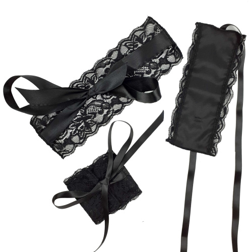 Blindfold and Handcuffs Aria - Эротический набор (повязка на глаза и наручники)