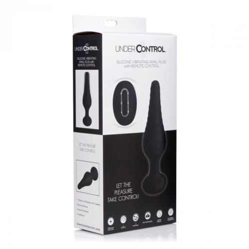 Silicone Vibrating Anal Plug with Remote Control - анальная пробка с дистанционным управлением, 14.6х3.9 см (чёрный)