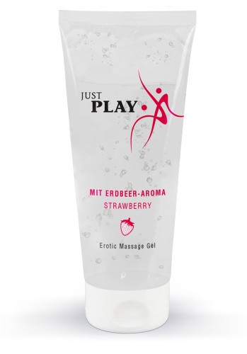 Just Play Strawberry - Массажный лубрикант, 200 мл