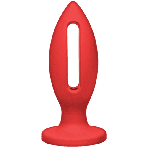 Doc Johnson Kink Lube Luge Premium Silicone Plug 5" - силиконовая анальная пробка, 12.7х4,8 см (красный)