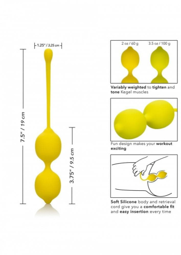 CalExotics Kegel Training Set Lemon вагинальные шарики, 9.5х3.25 см