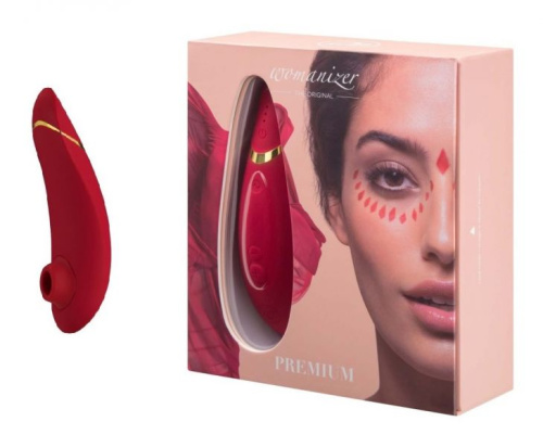 Womanizer Premium - Впечатляющий вакуумный стимулятор клитора, 15.5х5 см (красный)