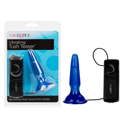 CalExotics Tush Teasers - Анальная пробка с вибрацией, 9х3 см (синий)