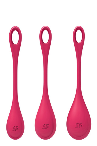 Satisfyer Yoni Power 1 набор йони бусин, диаметр 2-2,5-3 см, (красный)