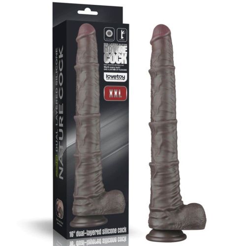 Фалоімітатор Dual Layered Bendable 16'' Flesh, 40.5 см