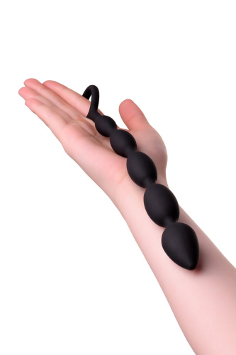 Toyfa A-Toys М Size - анальная цепочка, 25х2.7 см (черный)