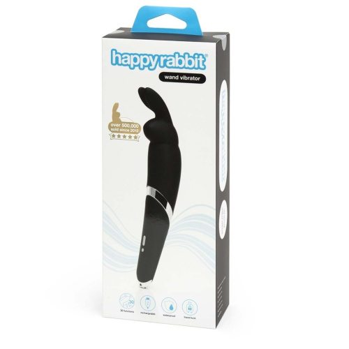 Happy Rabbit Rechargeable Wand Vibrator вібратор мікрофон з кролячими вушками, 26.6х4.6 см - купити в Києві, Україні