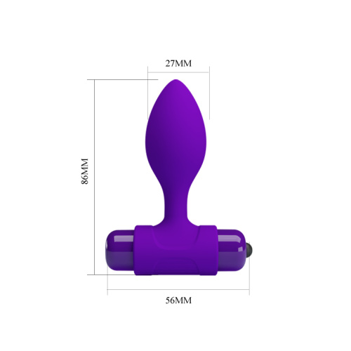 Pretty Love Vibro Butt Plug - Анальная пробка с вибропулей, 8.6х2.7 (фиолетовая)