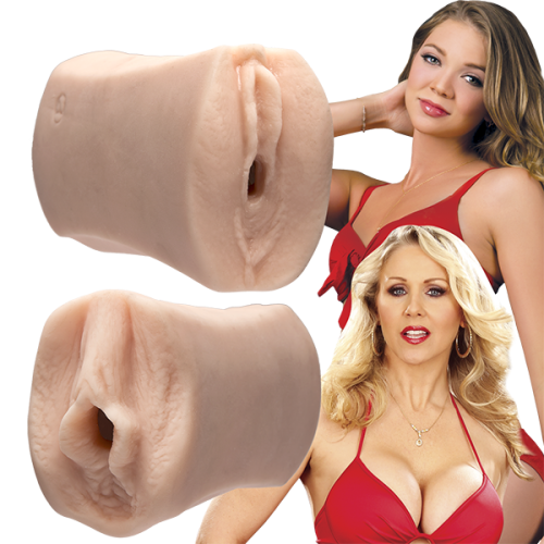 Doc Johnson Jessie Andrews / Julia Ann - мастурбатор двусторонний - вагина/вагина, 14.7х6.4 см