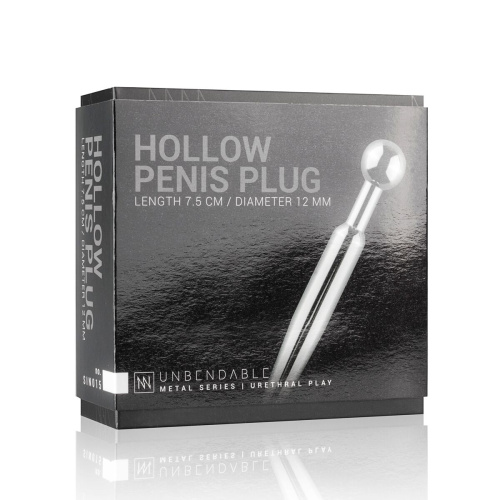 Sinner Gear Unbendable - Hollow Penis Plug - Полый уретральный стимулятор, 7,5х1.2 см