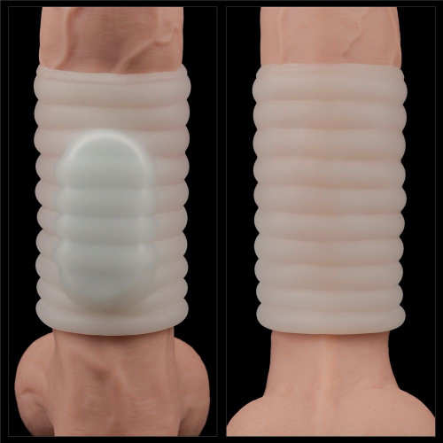 LoveToy Vibrating Wave Knights Ring - вибронасадка на член, 10 см (белый)