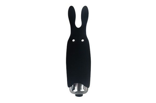 Adrien Lastic Pocket Vibe Rabbit Black - вибропуля со стимулирующими ушками, 8.5х2.3 см (чёрная)