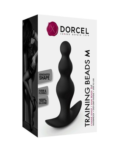 Dorcel Training Beads M - анальная елочка, 10х3.2 см (черный)