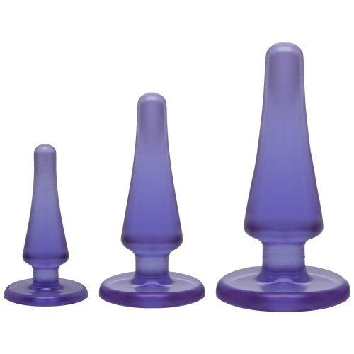 Doc Johnson Crystal Jellies Anal - Purple - набор анальных пробок, диаметр от 2 см до 4 см (фиолетовый)