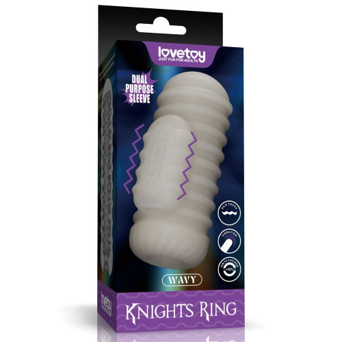 Мастурбатор LoveToy Knights Ring Vibrating Dual Purpose Sleeve-Wavy