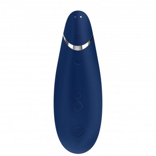 Womanizer Premium - Впечатляющий вакуумный стимулятор клитора, 15.5х5 см (синий)