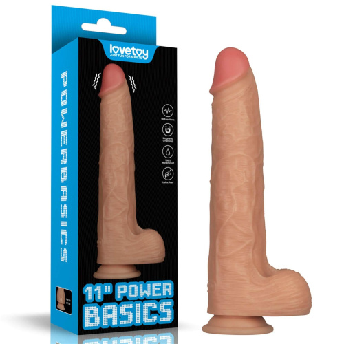 Реалистичный вибратор LoveToy Vibrating Power Basics Cock, 28,3 см