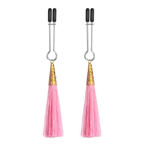 Glamor Tassel Nipple Clamp Pink - Зажимы для сосков, 14 см (розовый)