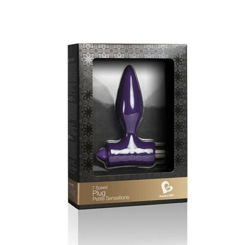 Rocks Off Petite Sensations Plug Black - анальна пробка з віброкулею, 10х2 см (фіолетовий) - купити в Києві, Україні