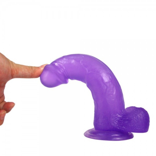 Jelly Studs Crystal Dildo Large Purple - Фаллоимитатор, 20 см (фиолетовый)