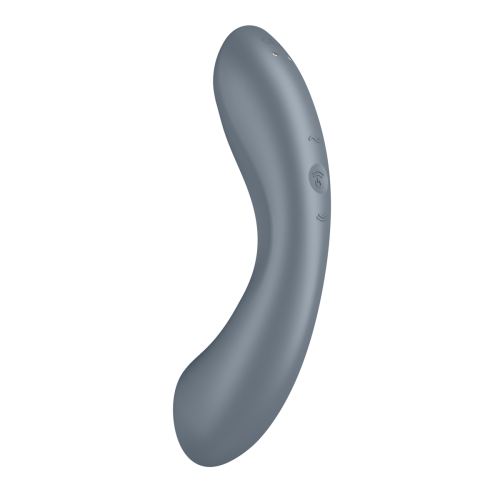 Satisfyer Curvy Trinity 1 - Вакуумный стимулятор + вибратор точки G, 17.5х3.9 см (серый)