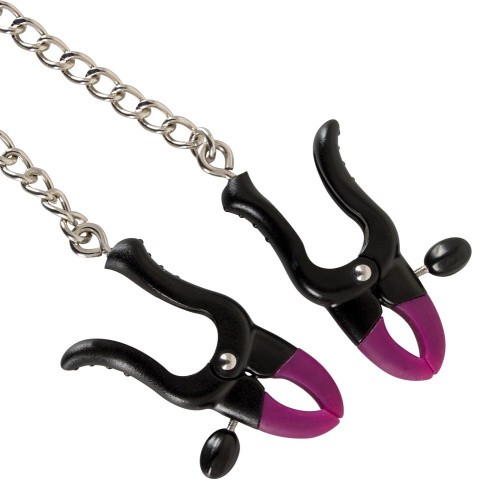 Bad Kitty Silicone Nipple Clamps - затискачі для сосків на ланцюжку, 52 см - купити в Києві, Україні