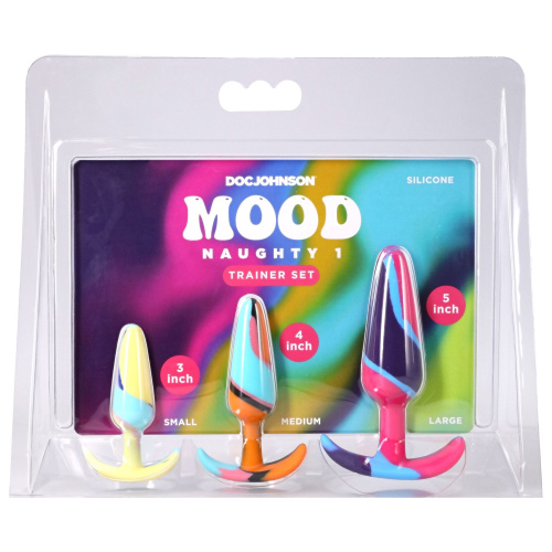 Набір анальних пробок Doc Johnson Mood Naughty 1 Kaleidoscope Trainer Set - купити в Україні | Секс шоп SEX-SHOP.ua