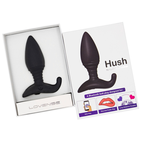 Lovense Hush анальная пробка со смарт-приложением для пар и вебкам моделей маленькая, 12х3,8 см