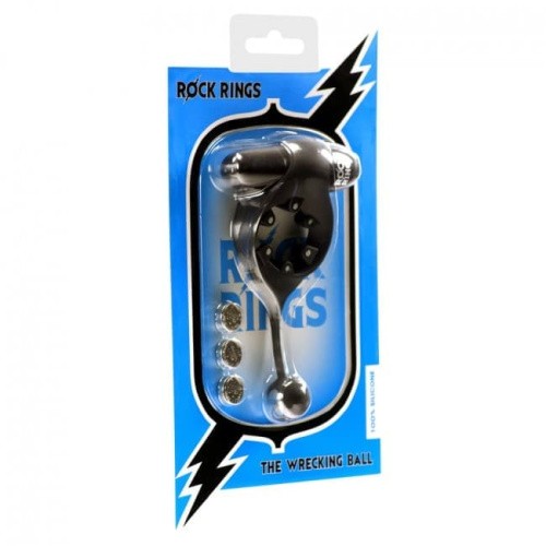 Rock Rings The Wrecking Ball Black - виброкольцо с шариком, 12х2.8 см (черный)