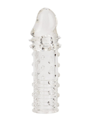 CalExotics Adonis Extension Clear - рельефная удлиняющая насадка на пенис, 5 см (прозрачный)