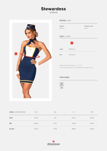Obsessive Stewardess uniform XS/S - Костюм проводницы