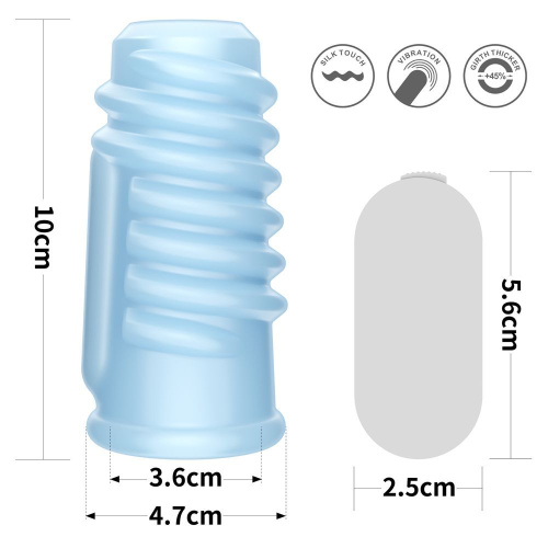 LoveToy Vibrating Spiral Knights Ring - вібронасадка на член, 10 см (блакитний) - купити в Києві, Україні