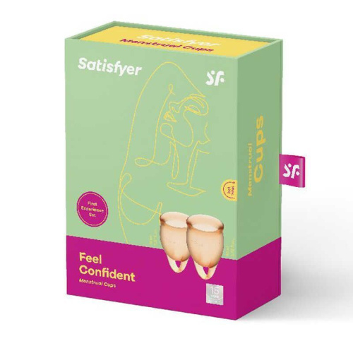 Satisfyer Feel Confident - набор менструальных чаш, 15 мл и 20 мл (оранжевый)