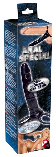 Anal Special Black - Насадка для двойного проникновения, 16х2.5 см (черный)