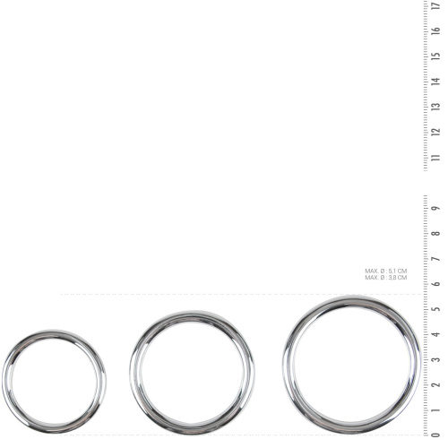 Sinner Gear Unbendable - Cock/Ball Ring & Glans Ring Set набор металлических эрекционных колец