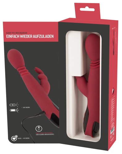 Orion Hi-tech Silicone Rabbit Vibrator - вібратор кролик з поштовхами, обертанням та функцією підігріву, 26.5х4.1 см - купити в Києві, Україні