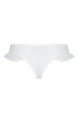 Passion Fatin Thong трусики в горошок, з рюшами та шнурівкою, L/XL (білий) - купити в Києві, Україні