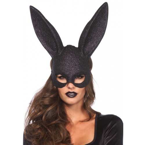 Leg Avenue - Glitter masquerade rabbit mask - Блискуча маска кролика (чорний) - купити в Києві, Україні