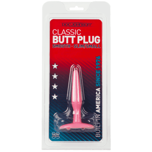 Doc Johnson Butt Plugs Smooth Classic - Анальная пробка малая, 7х2 см (розовый)