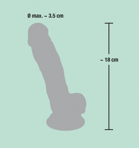Orion - Medical Silicone Dildo - Фаллоимитатор с мошонкой, 18х3.5 см