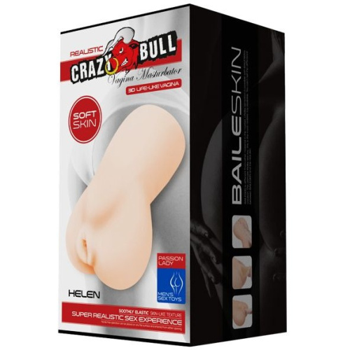 LyBaile Crazy Bull Mens Masturbator, Tighten, Shrink, Helen - Мастурбатор-вагинка, 13.5х8.5 см