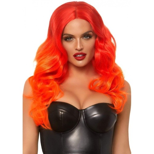 Leg Avenue-Ombre long wavy wig Orange - Сексуальна руда перука - купити в Києві, Україні
