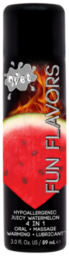 Wet Fun Flavors 4-in-1 Fun Watermelon - Съедобный лубрикант 4 в 1 на водной основе, 89 мл (арбуз)