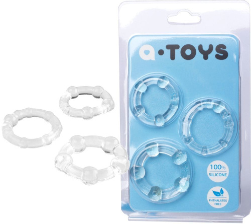 Toyfa A-Toys - Набор эрекционных колец, 3 шт (прозрачный)