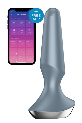 Satisfyer Plug-ilicious 2 - Анальная смарт-пробка, 14х3 см, (серая)