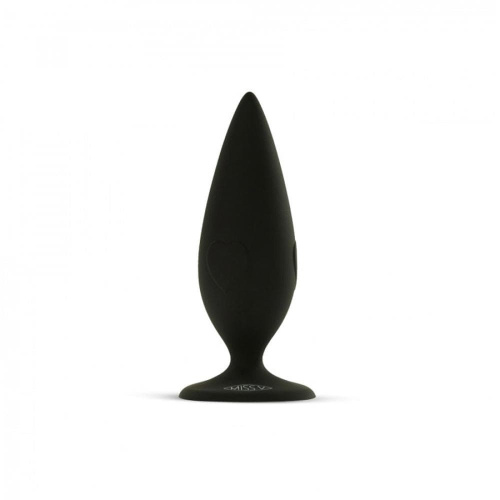 Minx Miss V Heartbreaker Velvet Black - Силиконовая анальная пробка, 9,5х3,1 см (чёрный)