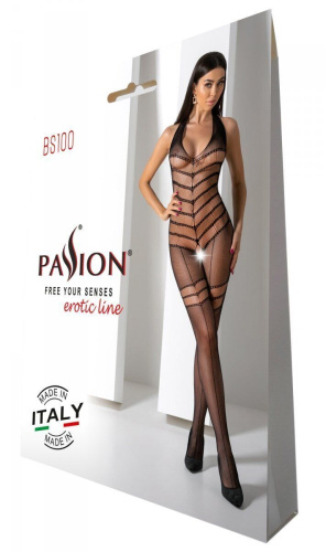 Бодистокинг с плетением на животике Passion BS100, One Size
