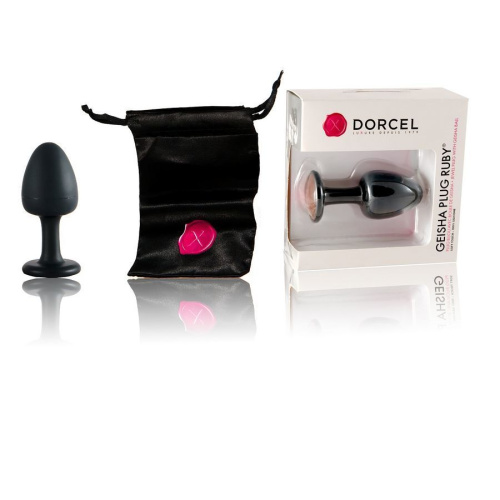 Dorcel Geisha Plug Ruby M анальная пробка со смещенным центром тяжести и кристаллом, 8х3.2 см (красный)